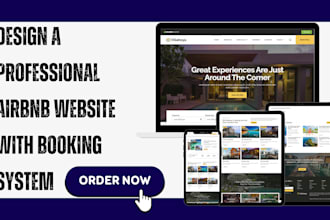 design a professional airbnb website vacation website hotel website