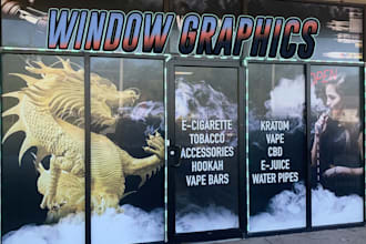 design an amazing window graphics or shop front, storefront , signage for you