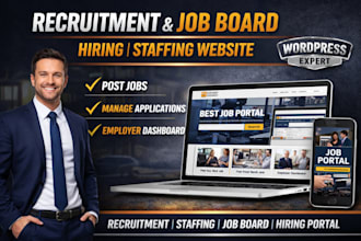 build recruitment website job board portal website hiring staffing agency websit