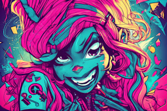 do custom illustration, vector, sketch, drawing, cartoon, digital art