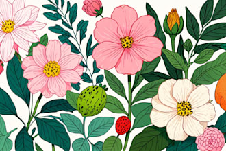 make botanical illustrations of flowers, plants, fruits