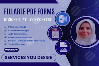 create and convert fillable PDF forms and design table of content