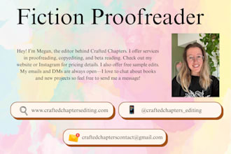 be your proofreader for your fiction manuscript
