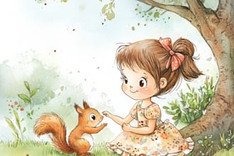 children story book illustration, children story book illustrations