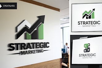 create modern attractive marketing agency logo