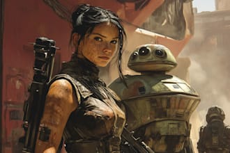 create an amazing sci fi character art