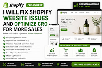fix shopify website issues and optimize cro for more sales and revenue