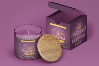design premium candle packaging,logo and candle label design