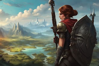 create high quality 2d character art, fantasy art, sci fi art, and concept art
