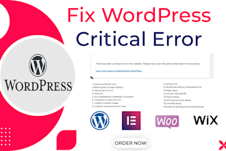 fix wordpress critical error within 1 hour