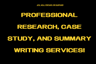 do research and summary, case study analysis