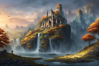 draw fantasy background and landscape