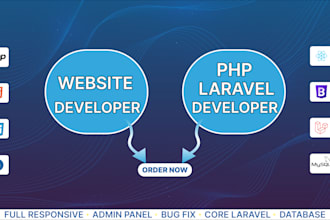 be your full stack web developer and  PHP , laravel  developer