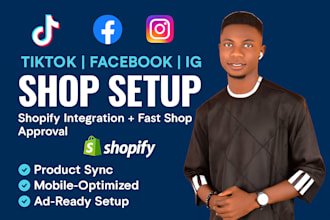 set up facebook, instagram, and tiktok shops for your ecommerce brand