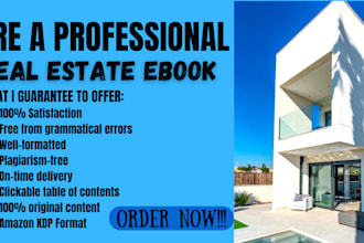 ghostwrite 30,000 words on real estate ebook, estate investment