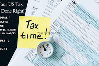 prepare and minimize your US tax 1040 1065 1120 returns and e file