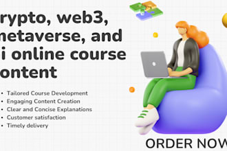 create crypto, web3, metaverse, and ai online course content