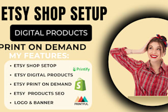 design etsy digital products for etsy shop, etsy pod digital products
