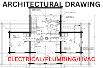 draw city permit plan for electrical drawings, plumbing, hvac, mep in autocad