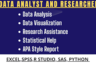 perform statistical data analysis with spss, r, python excel
