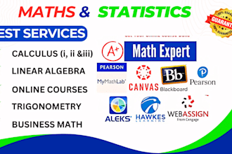 help in math algebra statistics calculus discrete math trigonometry assignment