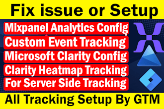 set or fix microsoft clarity heatmap, mixpanel analytics conversion API tracking