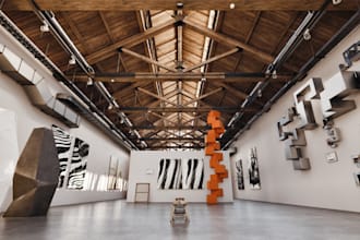 do 3d cgi unreal engine design for art museum, art gallery space