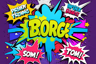 design comic text, comic logo, words, pop art, and slogan