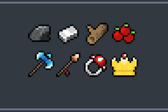 make you 16 by 16 pixel art icons or item textures