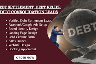 debt settlement leads debt relief debt consolidation tax delinquent leads