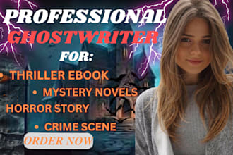 ghostwrite fiction story horror novel thriller book crime scene and ebook writer
