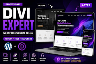 design a modern divi website with wordpress, wordpress divi developer