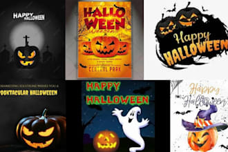do happy halloween event party flyer, logo and banner