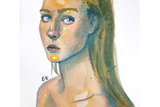 paint a colorful watercolor portait