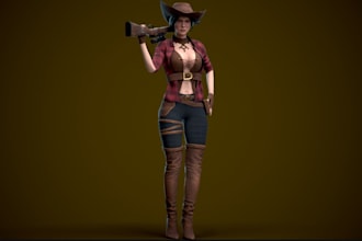 remodel 3d character, fix mesh, bake texture, substance painter, gmod character