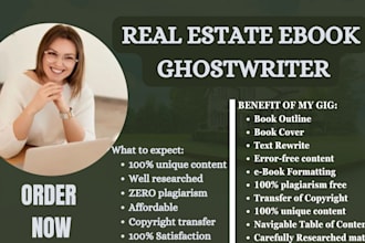 ghostwrite your real estate ebook,finance and investment ebook seller guide book