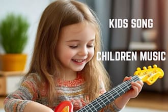 write lyrics, produce melody kid song, nursery rhymes children school song