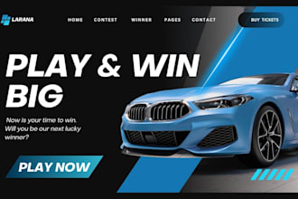 design raffle website, competition website, giveaway event ticket website