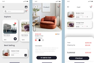 develop furniture app, furniture part app, construction app, handyman app