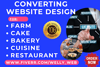design farm bakery cake restaurant cuisine cooking pastry landing page website