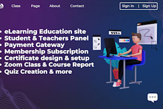 develop a fully functional lms website for education