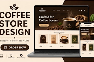build a branded coffee shopify store coffee dropshipping coffee tea cafe website