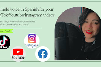 record female voice in spanish for your tiktok youtube vids