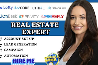set up and manage real estate CRM lofty, kvcore, follow up boss idx website