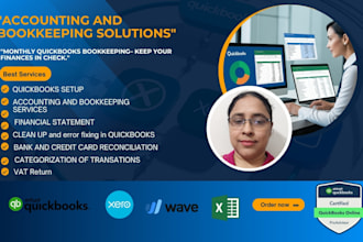 expertly handle quickbooks cleanup, bank reconciliation, vat returns