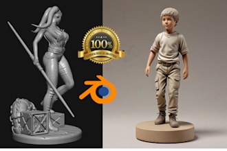 do 3d action figure, 3d toy,  3d character, articulated figure for 3d printing