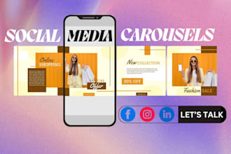 design engaging instagram, facebook, linkedin carousel posts and ads