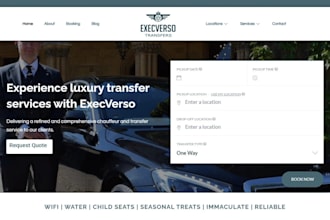 build taxi booking website, chauffeur, limousine, vtc website with booking form