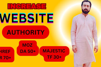 increase domain rating  DR domain authority da and majestic trust flow tf