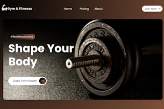 professional gym website design in wordpress